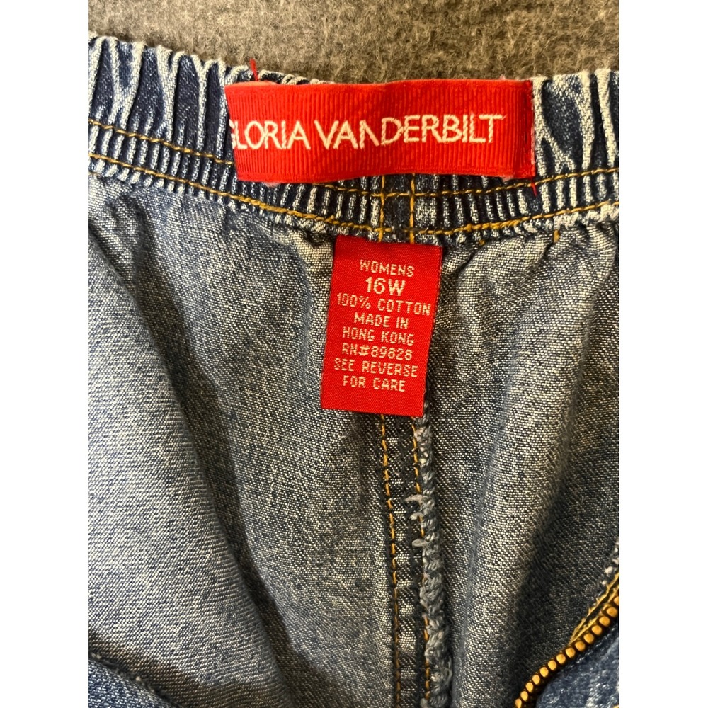 Vtg Gloria Vanderbilt 16W Blue Denim Maxi Skirt 90s‎ Prairie Cottagecore Modest - Picture 9 of 11